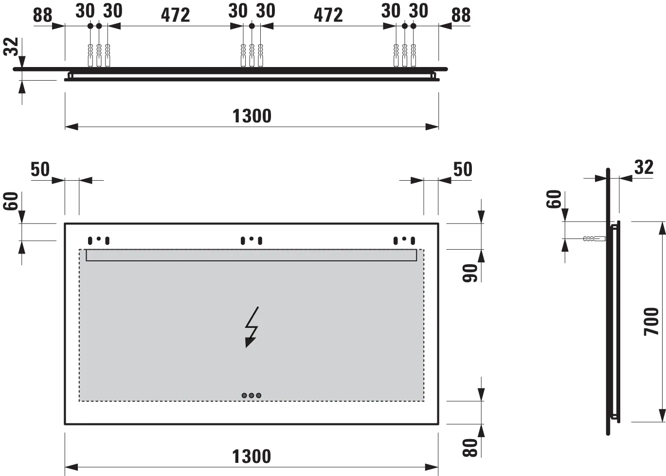 Laufen Spiegel „LEELO“ in Aluminium, glanzeloxiert Laufen Spiegel „LEELO“ in Aluminium, glanzeloxiert