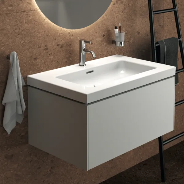 Waschbecken „Extra“ 81 × 51 × 15 cm, Hahnlochposition mittig in Weiß Waschbecken „Extra“ 81 × 51 × 15 cm, Hahnlochposition mittig in Weiß