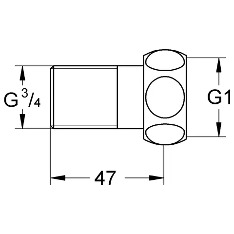 Anschluss 12423, gerade, Mutter 1'' x 3/4'' Außengewinde Anschluss 12423, gerade, Mutter 1'' x 3/4'' Außengewinde