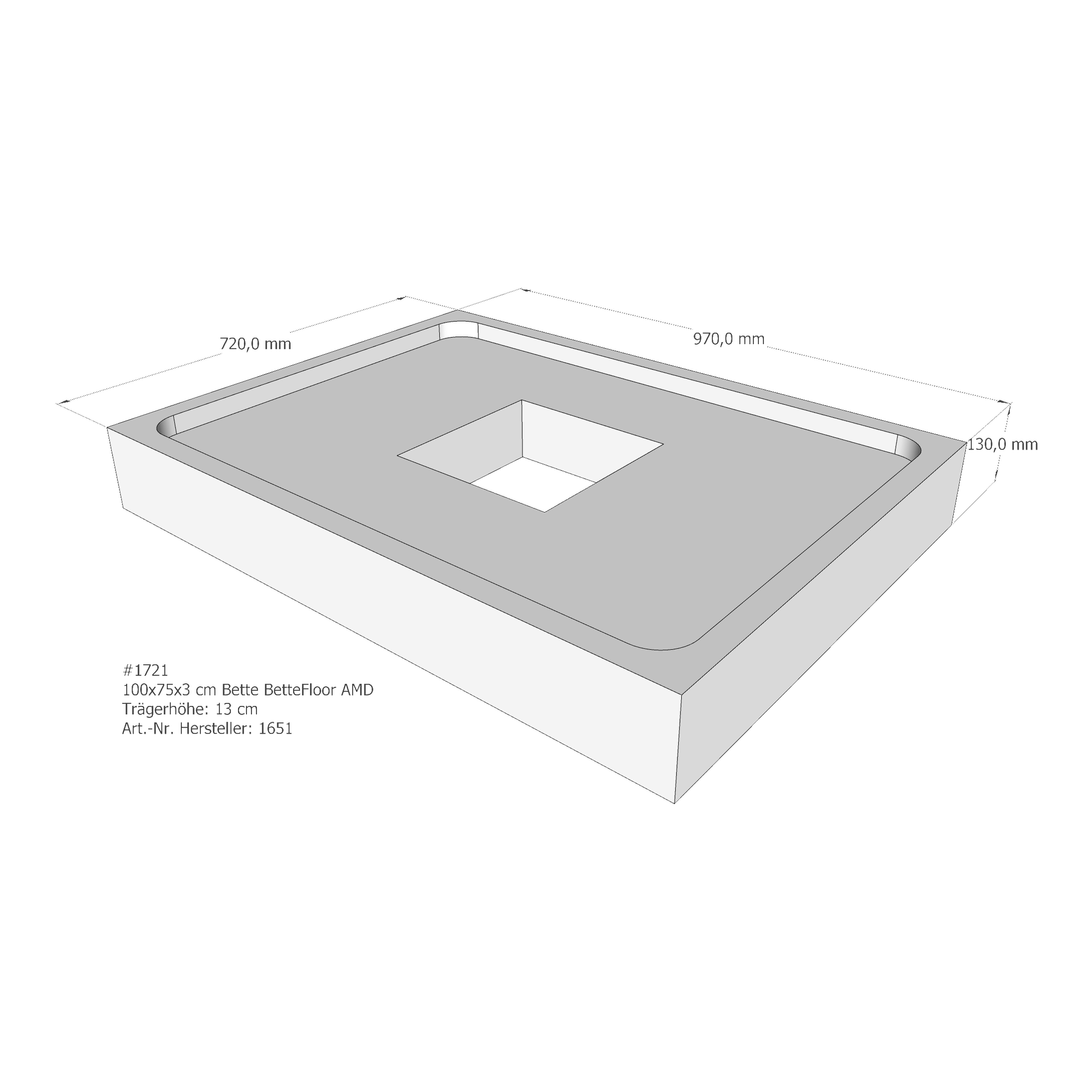 Duschwannenträger für Bette Floor 100 × 75 × 3 cm Breite: 75 cm / Länge: 100 cm Duschwannenträger für Bette Floor 100 × 75 × 3 cm Breite: 75 cm / Länge: 100 cm