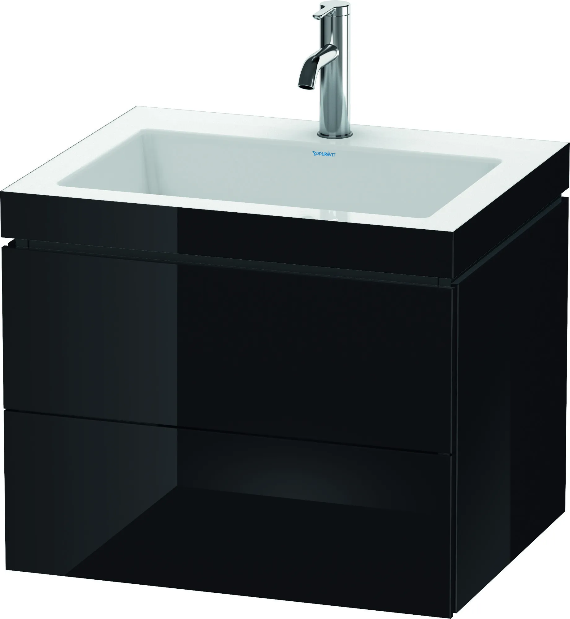 Duravit Möbelset c-shaped Set wandhängend wandhängend „L-Cube“ 60 × 50 × 48 cm Schwarz Hochglanz