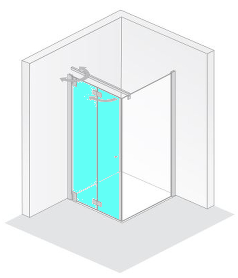 HSK Duschtür Drehfalttür für Seitenwand „K2P“ 75 × 200 cm Glas Mattierung mittig (65 cm), Profile Chromoptik (Alu Hochglanz poliert) HSK Duschtür Drehfalttür für Seitenwand „K2P“ 75 × 200 cm Glas Mattierung mittig (65 cm), Profile Chromoptik (Alu Hochglanz poliert)