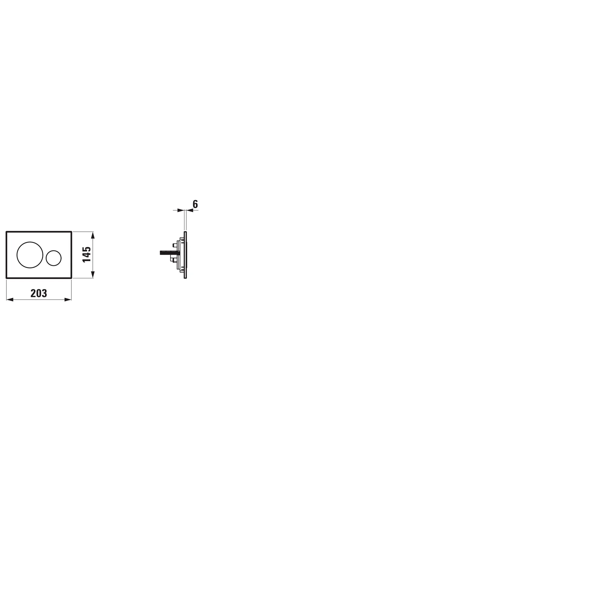 Betätigungsplatte MOON INEO 203x145x6, aus Kunsstoff, für Frontbetätigung oder Betätigung von oben, für Unterputz-Spülkasten mit Dual-Flush 2-Mengen-Spülsystem, auch für flächenbündigen Einbau geeignet, weiß Betätigungsplatte MOON INEO 203x145x6, aus Kunsstoff, für Frontbetätigung oder Betätigung von oben, für Unterputz-Spülkasten mit Dual-Flush 2-Mengen-Spülsystem, auch für flächenbündigen Einbau geeignet, weiß