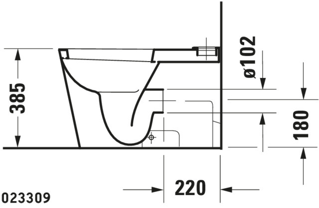 Stand-WC Kombi Starck 1 640 mm Tiefspüler, fürSPK, Abg.Vario, weiß