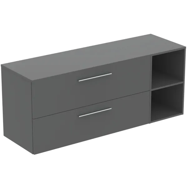 Möbel-Set 160cm i.life B 2 Auszüge 2 offene Fächer Griff Chrom Weiß matt Möbel-Set 160cm i.life B 2 Auszüge 2 offene Fächer Griff Chrom Weiß matt