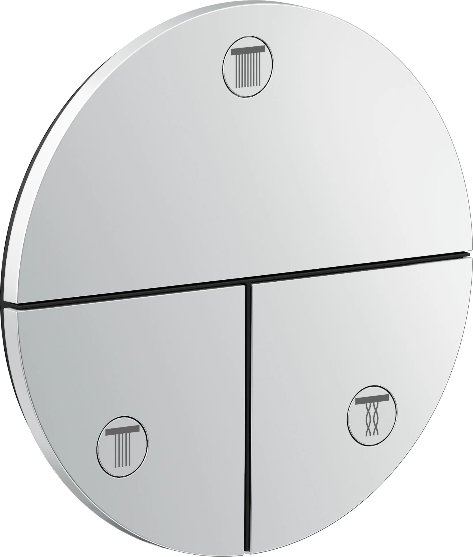 Hansgrohe AXOR ShowerSelect ID Absperrventil UP, 3 Verbraucher, Chrom, quadratisch, mit Tasten Rain klein, Rain groß, Handbrause, Schwall und MonoRain