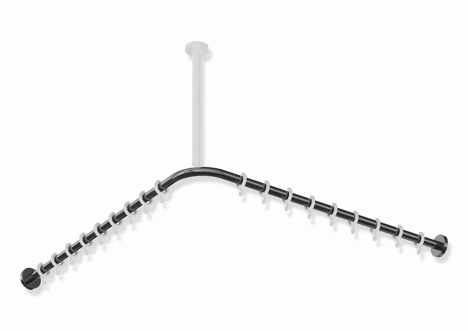 Vorhangstange des Systems 900, Edelstahl, PVD, Achsmaß 887 x 887 mm, kürzbar, D: 25 mm, mit 18 Vorhangringen aus POM, in Farbe CK (messing glänzend) Vorhangstange des Systems 900, Edelstahl, PVD, Achsmaß 887 x 887 mm, kürzbar, D: 25 mm, mit 18 Vorhangringen aus POM, in Farbe CK (messing glänzend)