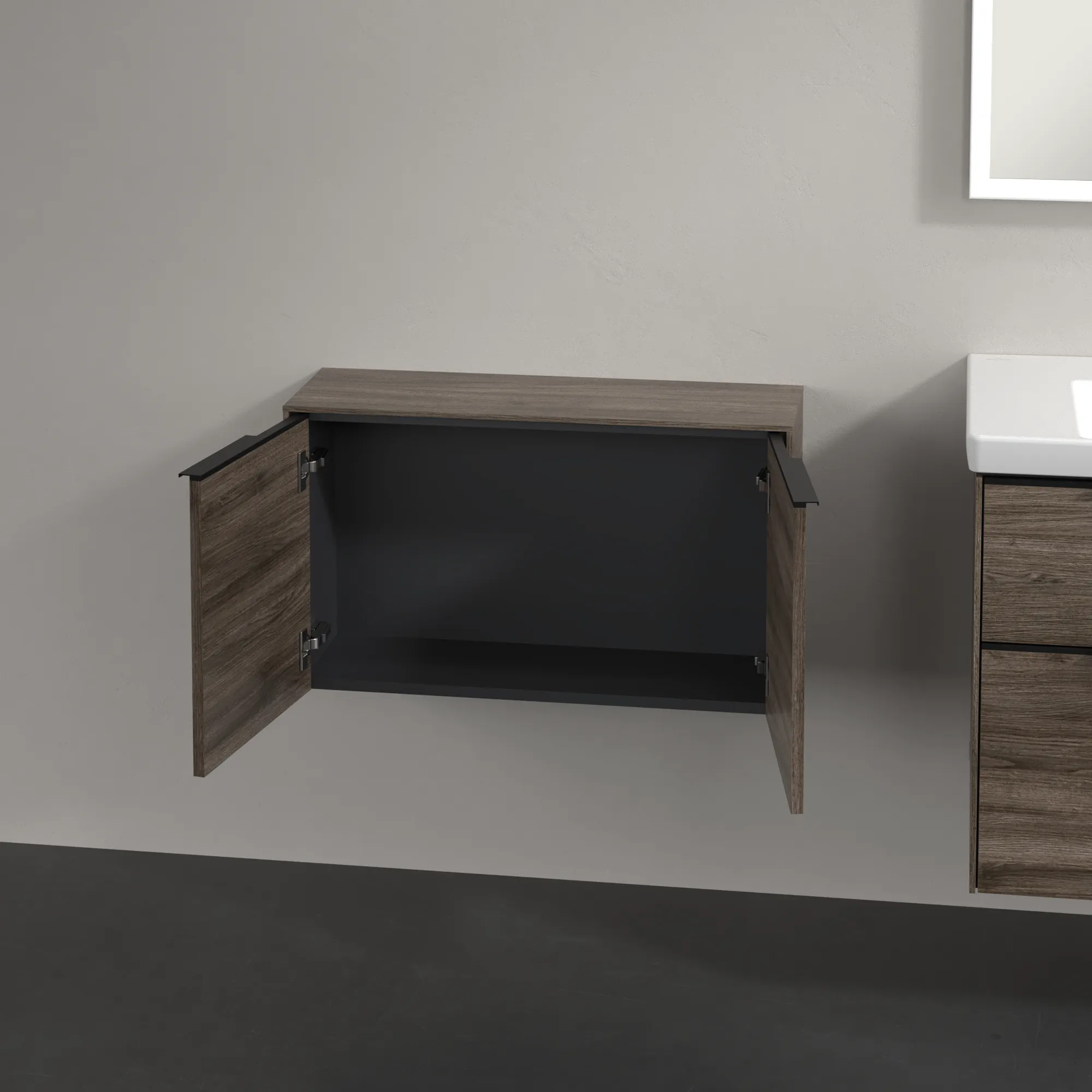 Villeroy & Boch Sideboard Subway 3.0 C60001, Stone Oak, 728 x 423 x 240 mm, 2 Türen, SoftClosing, Wandmontage