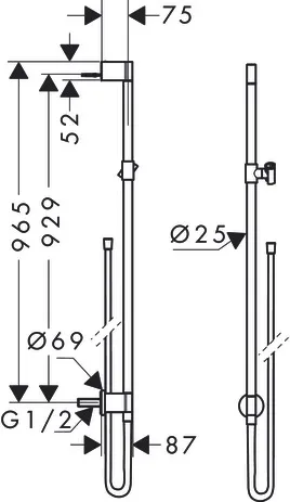 Hansgrohe AXOR One Brausestange 0,90 m Chrom Hansgrohe AXOR One Brausestange 0,90 m Chrom