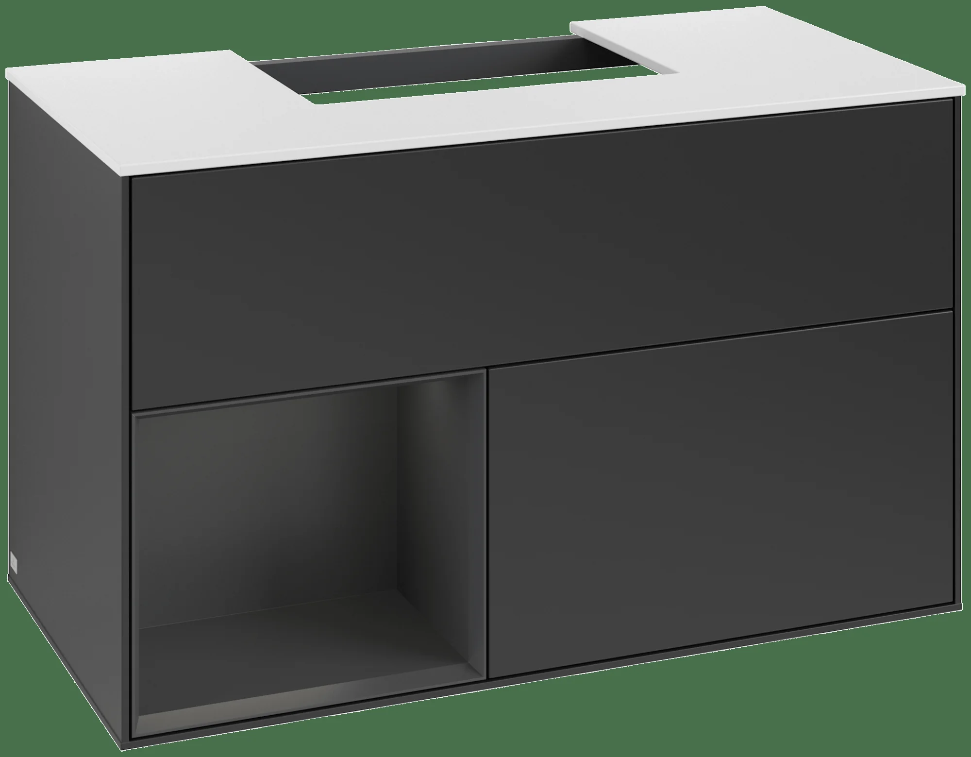 Villeroy & Boch Waschbeckenunterschrank Finion F11, 1000 x 603 x 501 mm, Black Matt / Silk Grey Matt / Glass White Matt