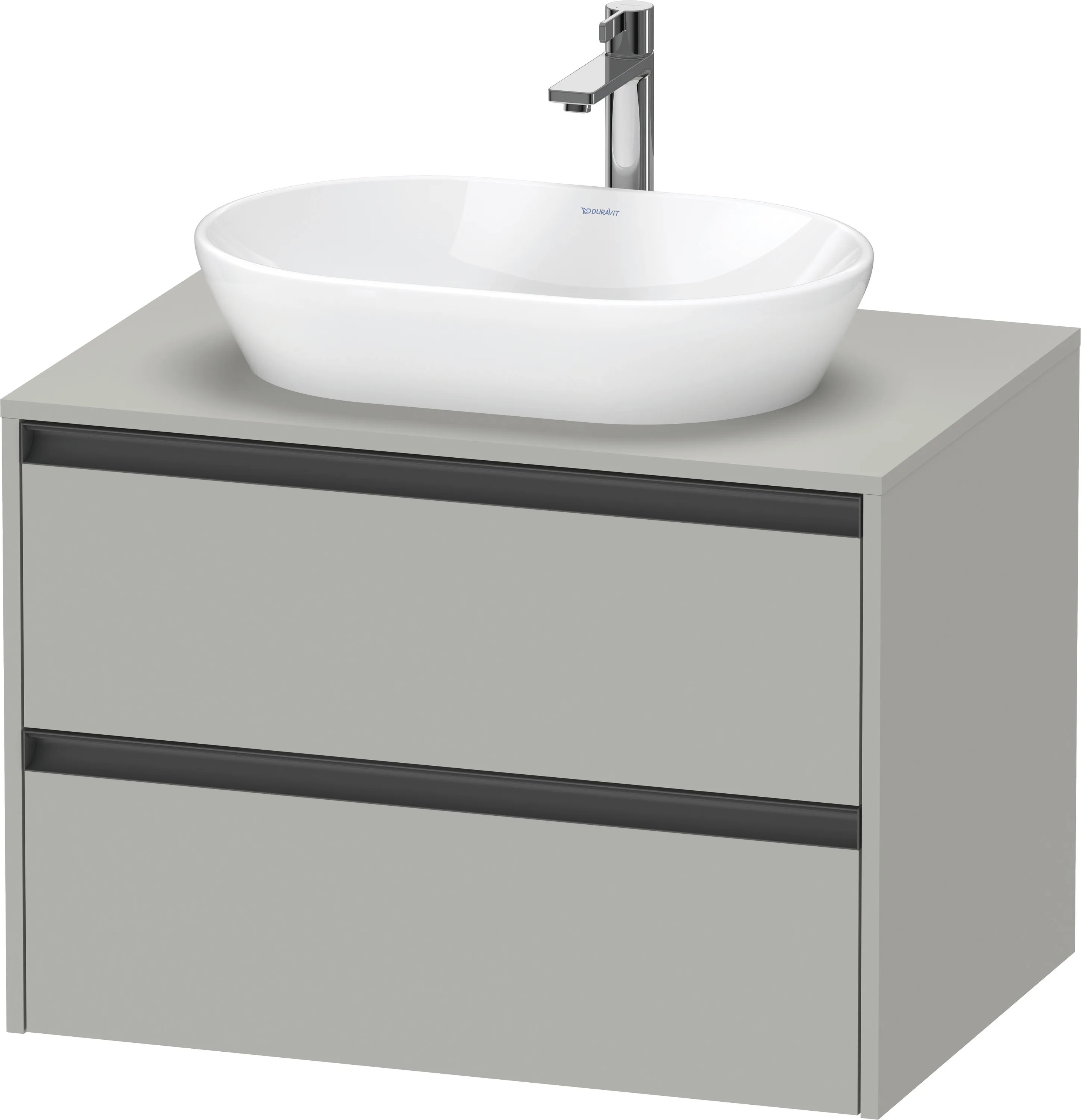 Duravit Waschtischunterschrank wandhängend „Ketho.2“ 80 × 56,8 × 55 cm Betongrau Matt