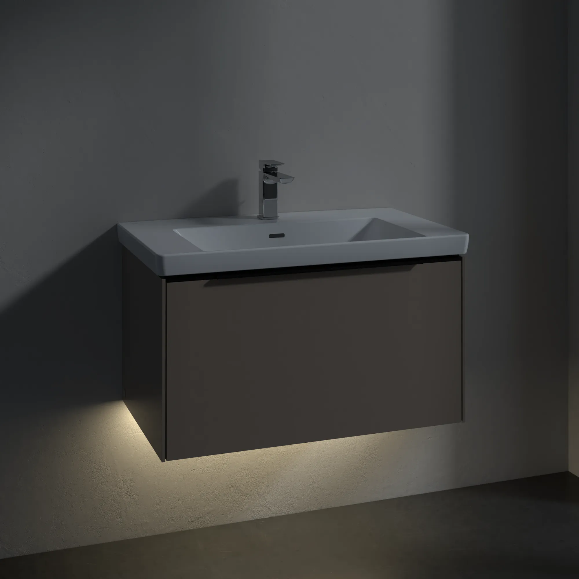 Villeroy & Boch Waschtischunterschrank „Subway 3.0“ für Schrankwaschtisch 772 × 429 × 478 mm Taupe, für Becken mittig
