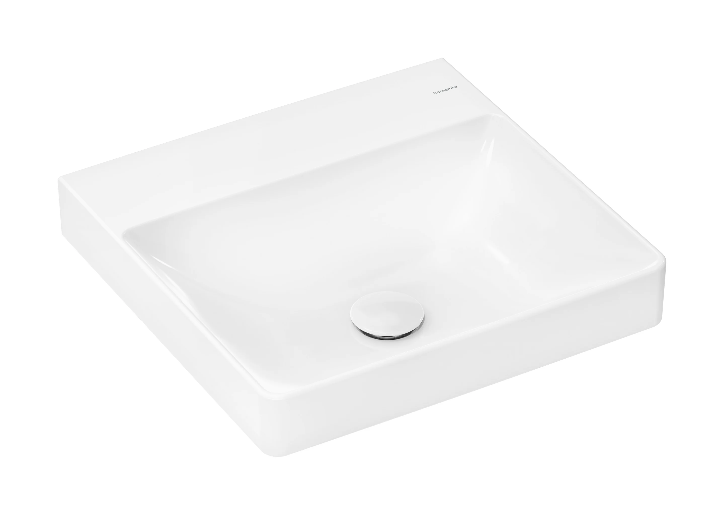 Hansgrohe Aufsatz-Handwaschbecken Xelu Q, weiß, 500x480 mm, geschliffen, SmartClean, glänzend