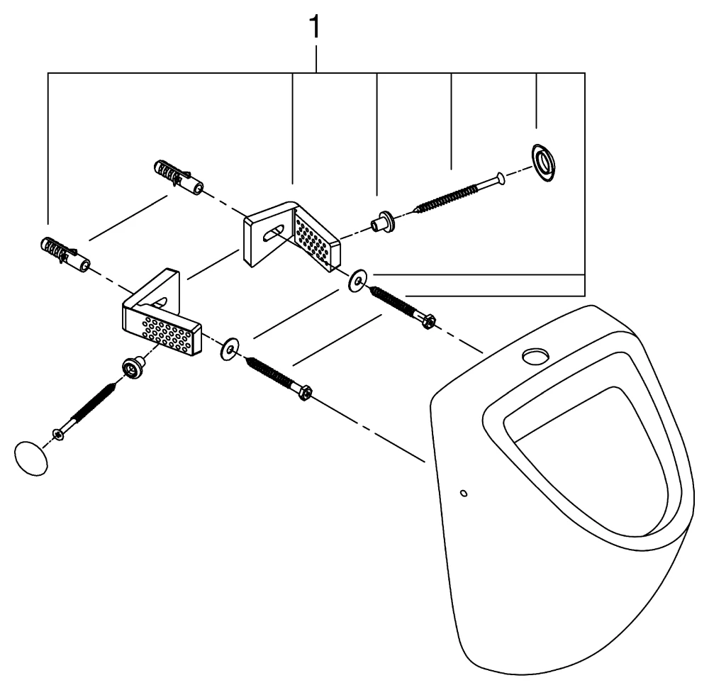 Urinal Bau Keramik 39439, Zulauf von oben, aus Sanitärkeramik, alpinweiß Urinal Bau Keramik 39439, Zulauf von oben, aus Sanitärkeramik, alpinweiß