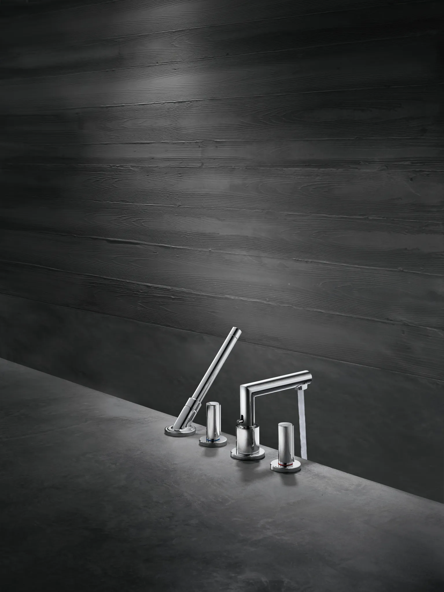 Hansgrohe AXOR Uno 4-Loch Wannenrandarmatur mit Zerogriffen, Chrom Hansgrohe AXOR Uno 4-Loch Wannenrandarmatur mit Zerogriffen, Chrom