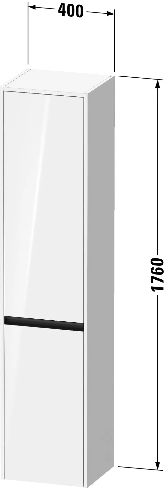 Duravit Hochschrank „Ketho.2“ 40 × 176 × 36 cm in Betongrau Matt