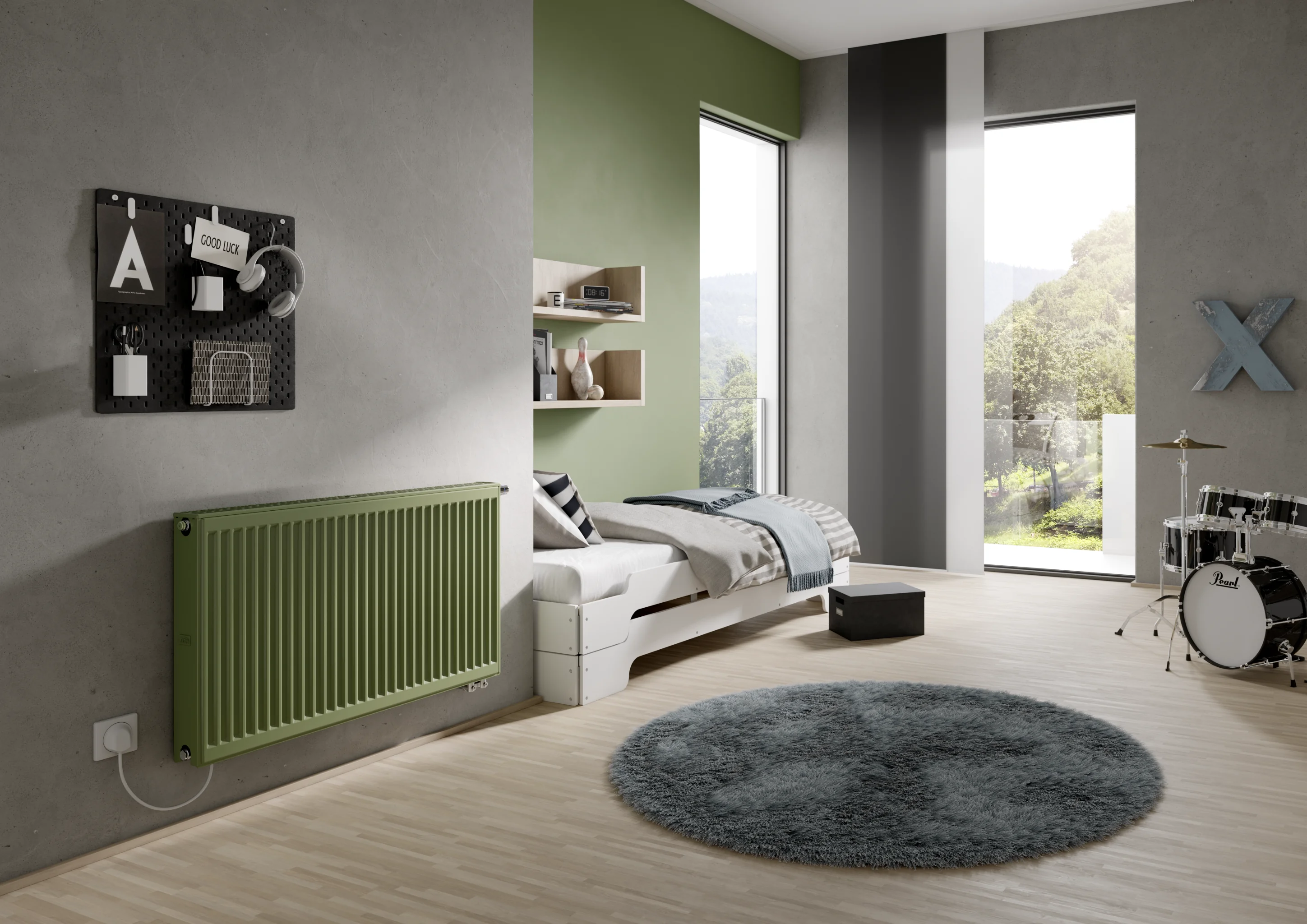 Flachheizkörper x-flair Profil-K Typ 22, HxLxT: 400x1000x100 mm, Farbe: Weiß RAL 9016 seidenglanz, 10 bar, Abdeckung: mit, Wärmeleistung 45/35-20: 557 Watt, Bohrkonsole Flachheizkörper x-flair Profil-K Typ 22, HxLxT: 400x1000x100 mm, Farbe: Weiß RAL 9016 seidenglanz, 10 bar, Abdeckung: mit, Wärmeleistung 45/35-20: 557 Watt, Bohrkonsole
