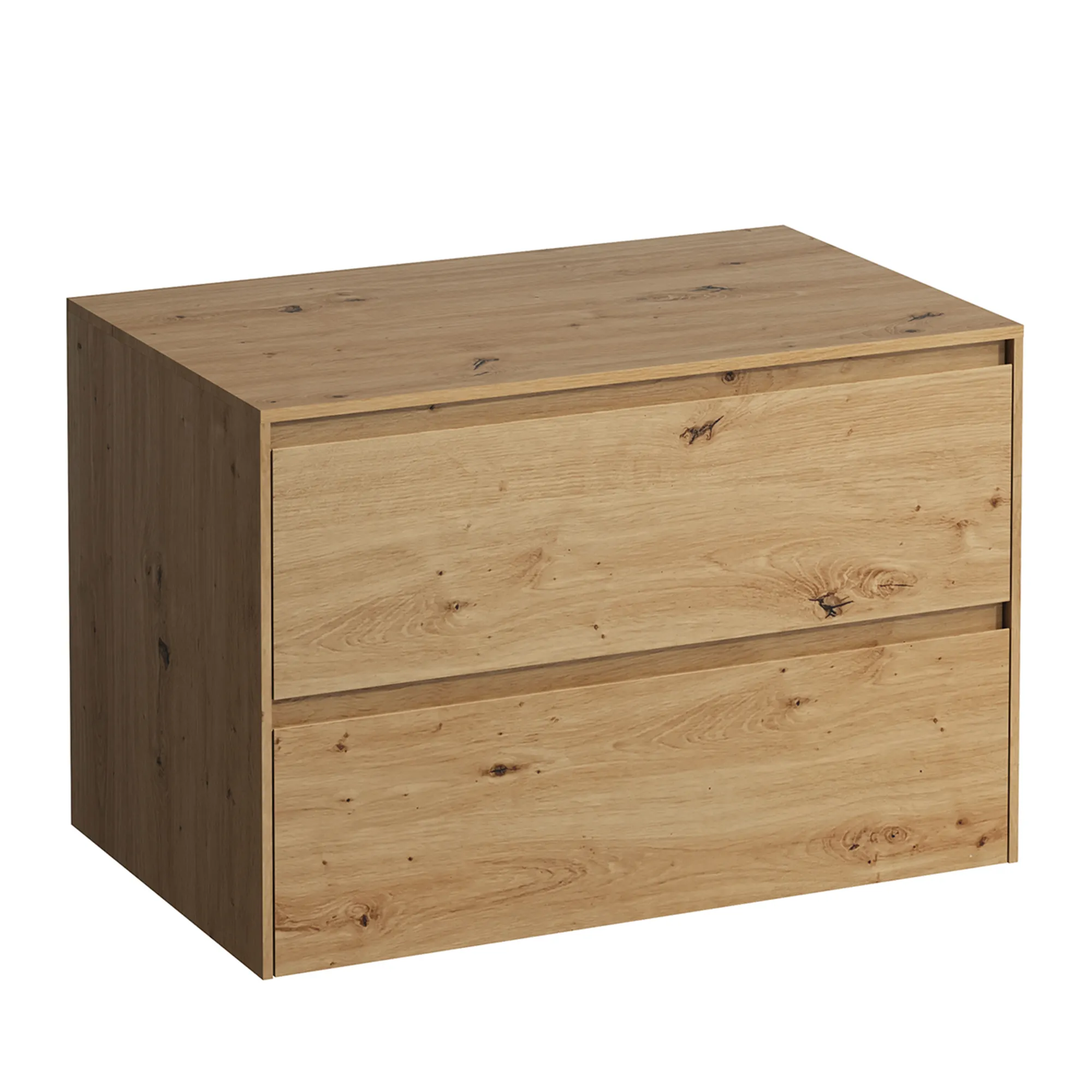 Waschtischunterbau+Waschtischplatte (Schubladenelement) LANI 493x785x527 ohne Ausschnitt Abdeckplatte 12 mm, mit 2 Schubladen integrierter Griffleiste