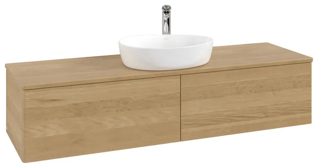 Villeroy & Boch Waschtischunterschrank „Antao“ 1600 × 360 × 500 mm Honey Oak, für Becken mittig, ohne Beleuchtung