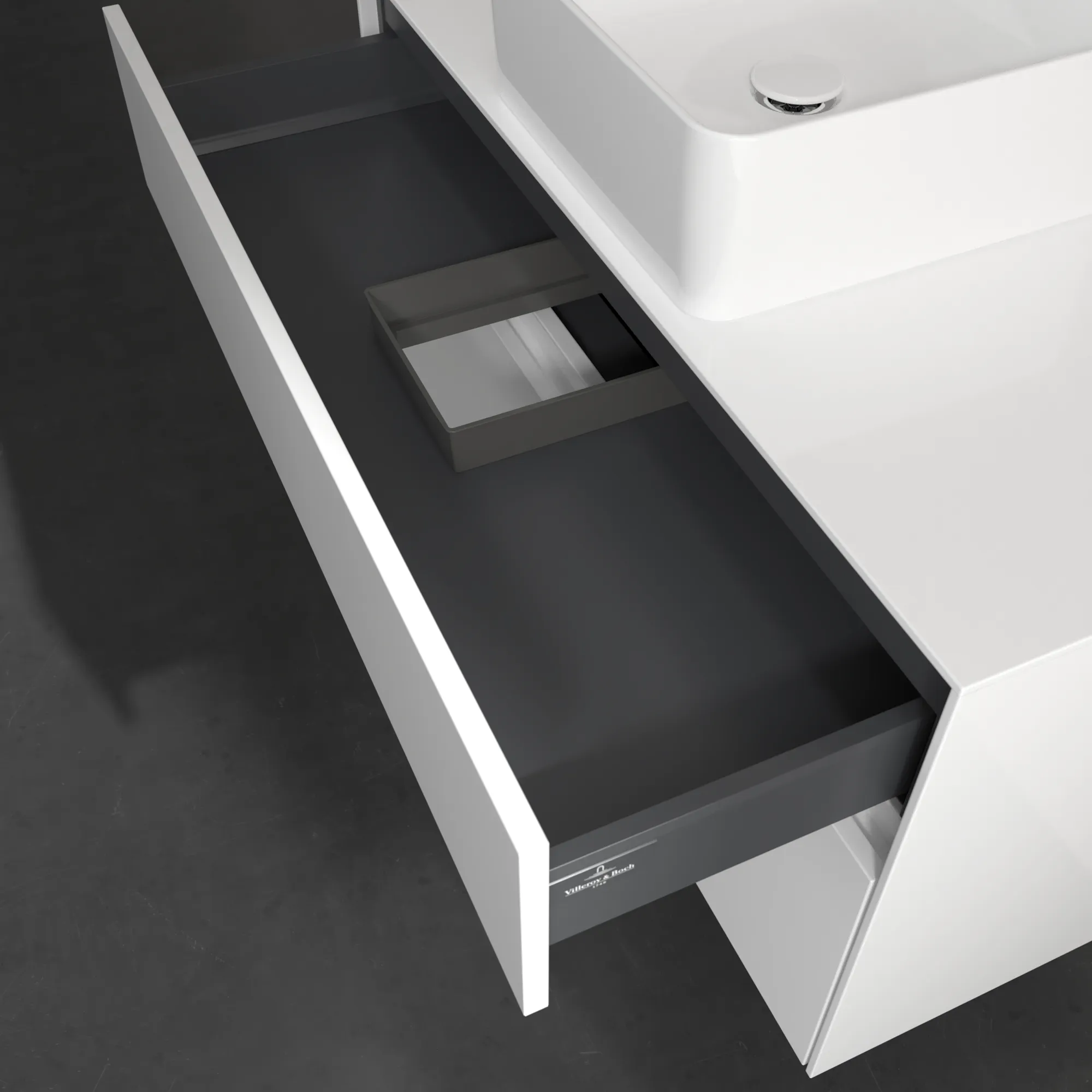 Villeroy & Boch Waschtischunterschrank „Collaro“ 1000 × 548 × 500 mm Glossy White, ohne Beleuchtung, für Becken mittig