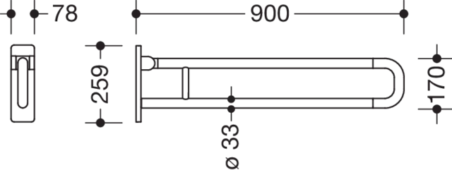 HEWI Stützklappgriff „Serie 801“