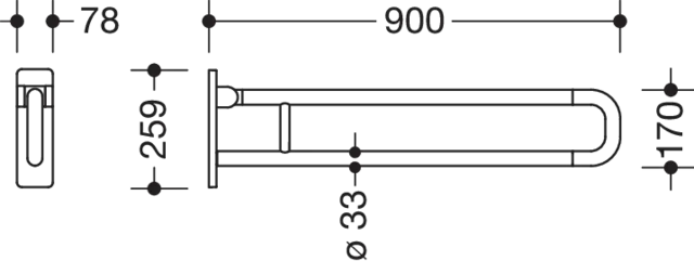 HEWI Stützklappgriff „Serie 801“ HEWI Stützklappgriff „Serie 801“