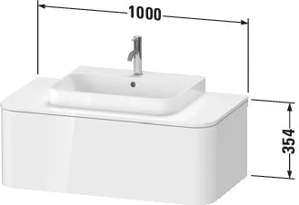 Duravit Waschtischunterschrank wandhängend „Happy D.2 Plus“ 100 × 35,4 × 55 cm Duravit Waschtischunterschrank wandhängend „Happy D.2 Plus“ 100 × 35,4 × 55 cm