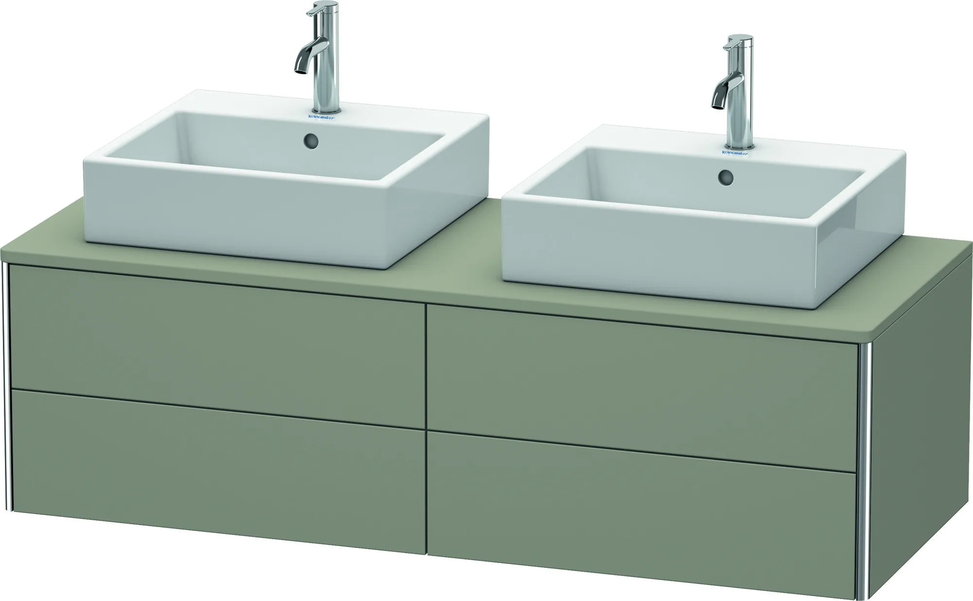 Duravit Waschtischunterschrank wandhängend „XSquare“ 140 × 40 × 54,8 cm Steingrau Seidenmatt