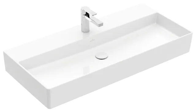 Villeroy & Boch Wandwaschtisch aus TitanCeram geschliffen „Memento 2.0“ 1000 × 470 × 135 mm, mit Hahnlochbohrung, Hahnlochposition mittig in Weiß Alpin Villeroy & Boch Wandwaschtisch aus TitanCeram geschliffen „Memento 2.0“ 1000 × 470 × 135 mm, mit Hahnlochbohrung, Hahnlochposition mittig in Weiß Alpin