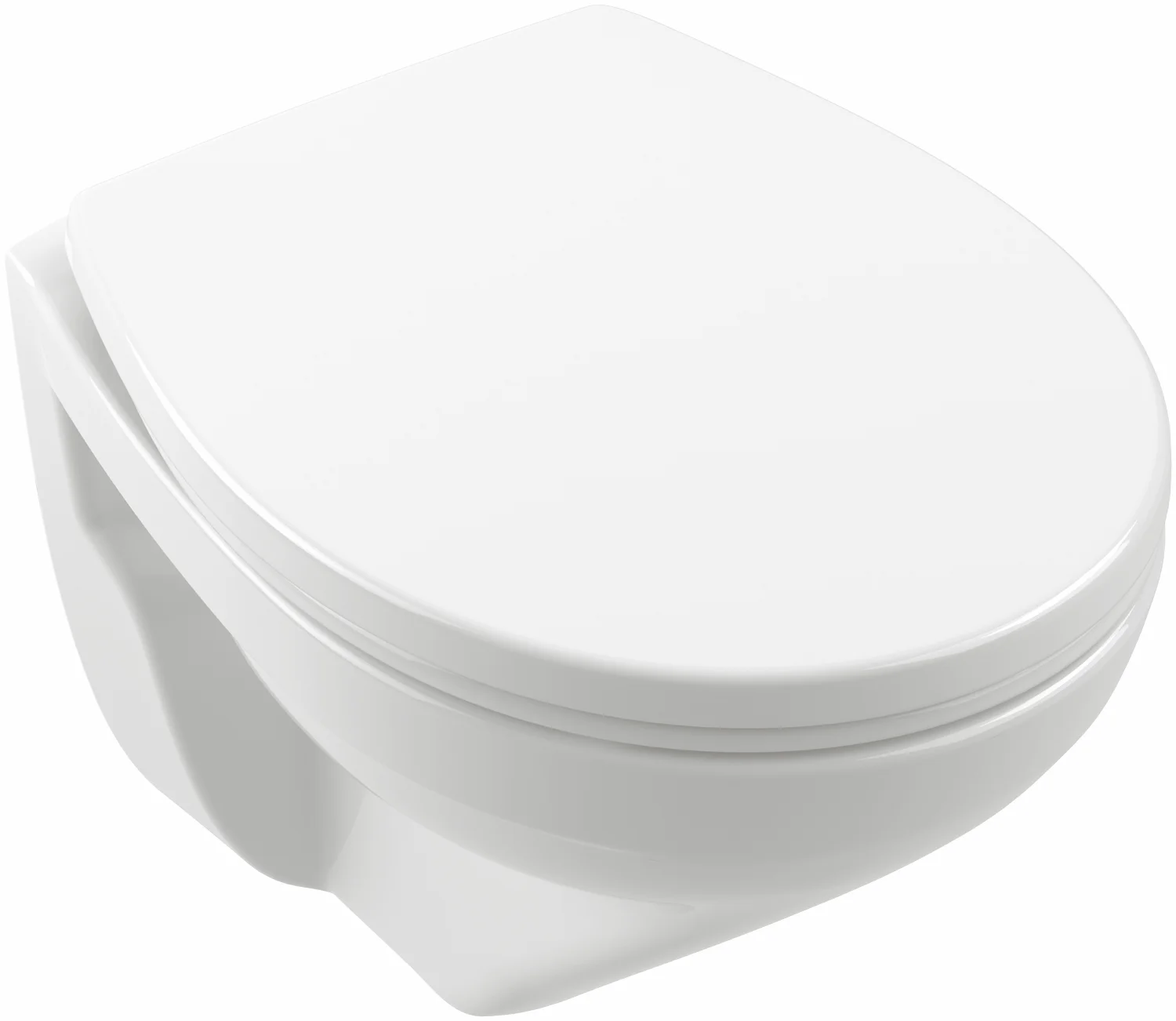 Villeroy & Boch Newo Tiefspül-WC Compact spülrandlos Newo 4689R0, Oval, wandhängend, Weiß Alpin