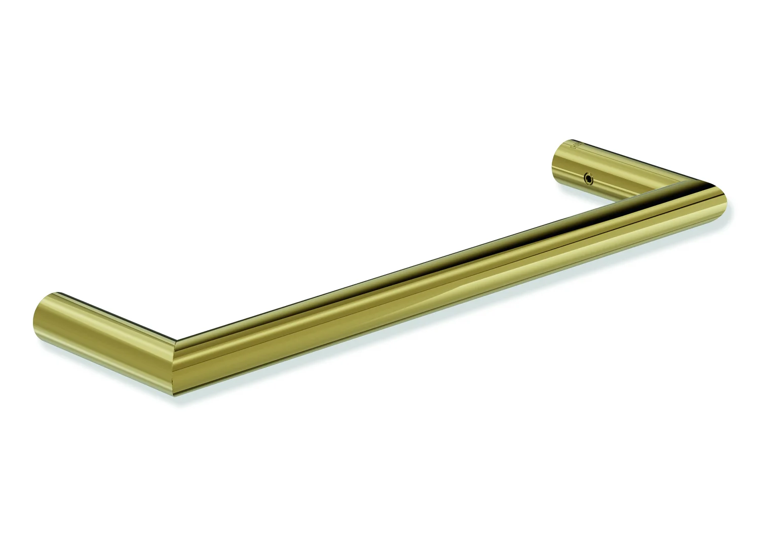 HEWI Handtuchhalter System 162, Edelstahl, PVD, Achsmaß 250 mm, Tiefe 75 mm, Durchmesser 18 mm, Farbe Gold glänzend
