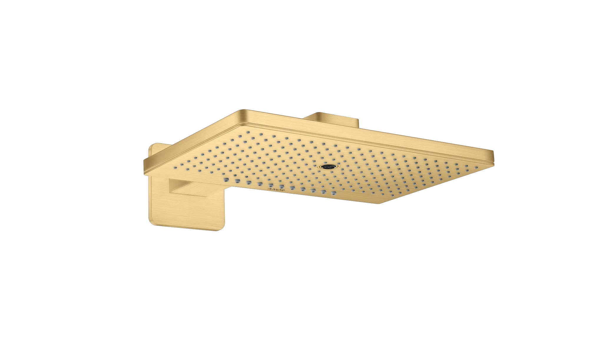 Hansgrohe AXOR ShowerSolutions Kopfbrause 460⁄300 3jet mit Brausearm und softsquare Rosette, Brushed Gold Optic