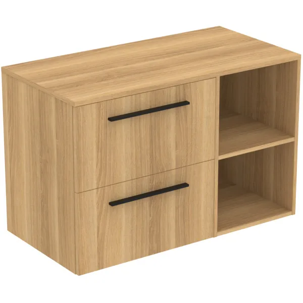 Ideal Standard i.life B 100cm Möbel-Set 2 Auszüge Schwarz Coffee Oak
