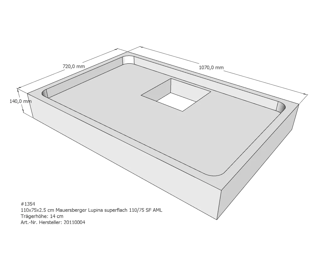 Duschwannenträger für Mauersberger Lupina 110/75 SF 110 × 75 × 2,5 cm Duschwannenträger für Mauersberger Lupina 110/75 SF 110 × 75 × 2,5 cm