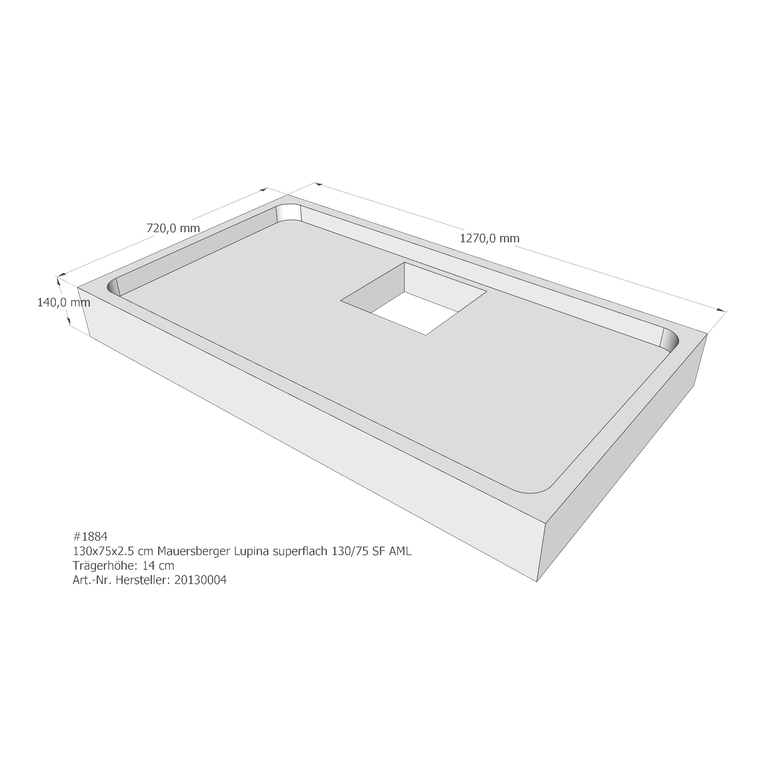 Duschwannenträger für Mauersberger Lupina 130/75 SF 130 × 75 × 2,5 cm Duschwannenträger für Mauersberger Lupina 130/75 SF 130 × 75 × 2,5 cm
