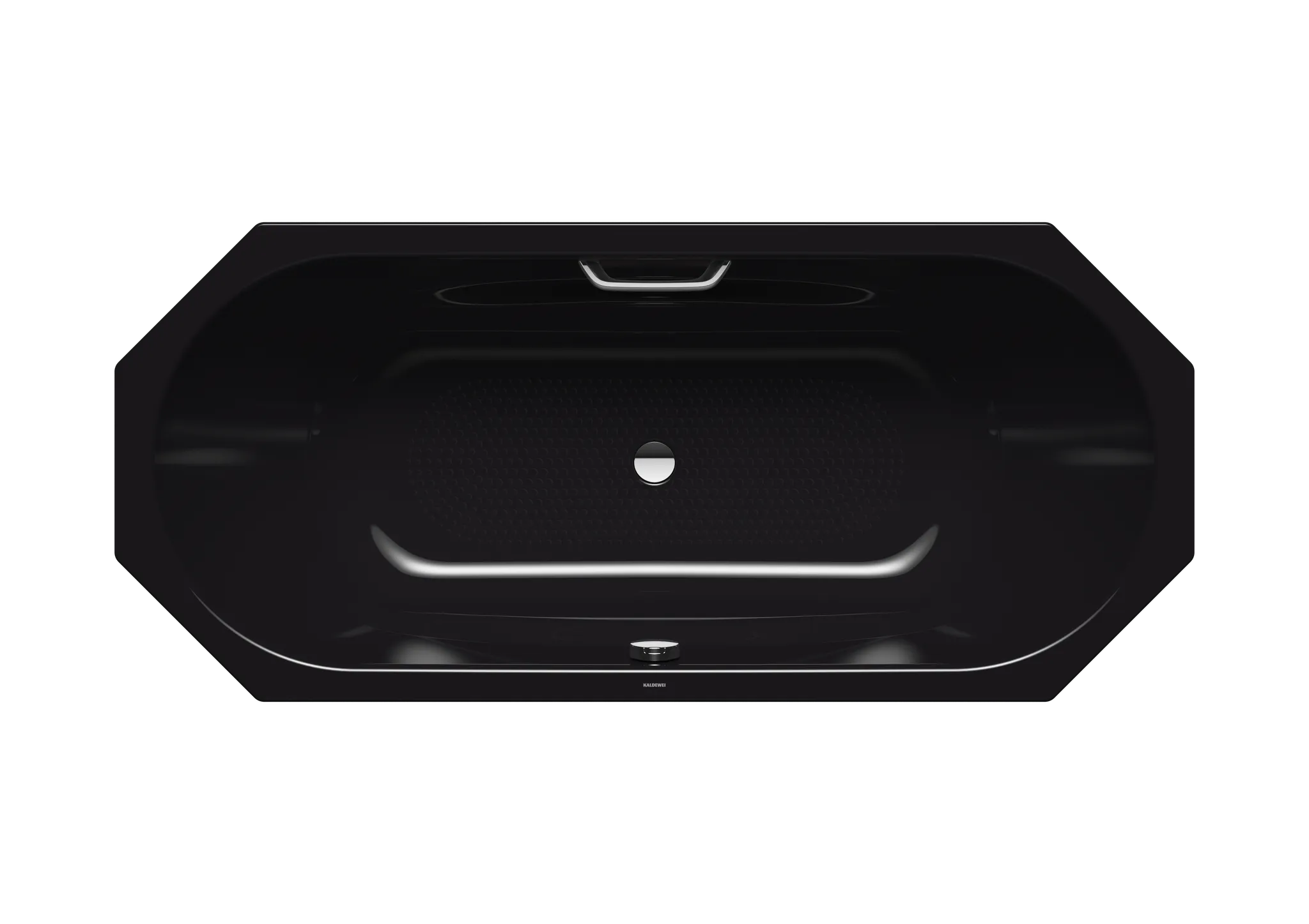 Kaldewei Badewanne „Vaio Duo 8“ achteck 180 × 80 cm, mit Grifflochbohrungen in schwarz