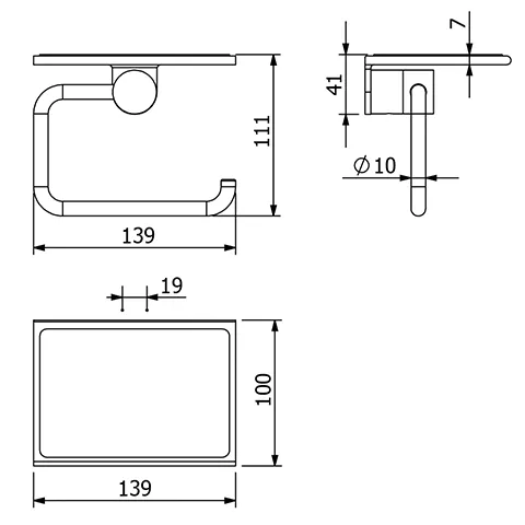 Kludi VELA R Toilettenpapierhalter mit Ablage mattschwarz