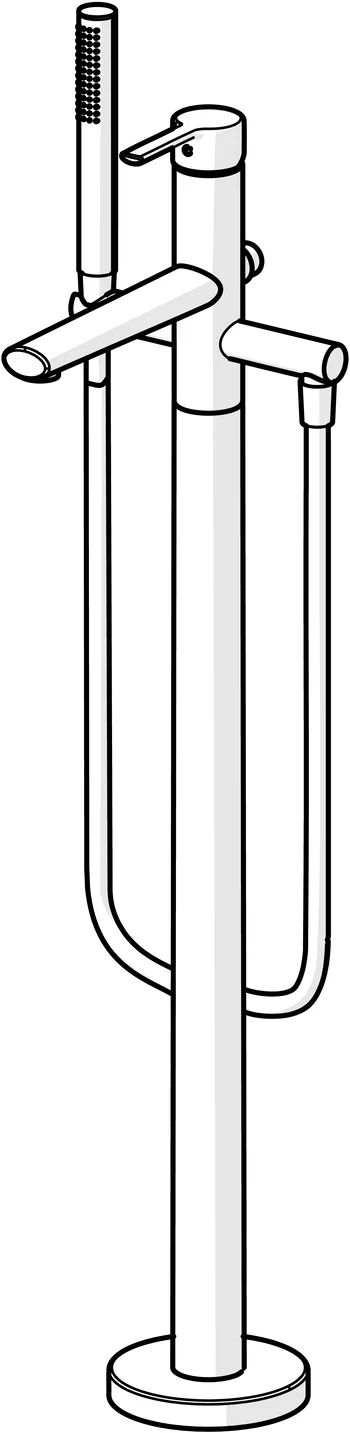 HansaRONDA Einhebelmischer Badebatterie mit Standrohr 0342 1-strahlig Ausladung 200 mm DN15 Chrom HansaRONDA Einhebelmischer Badebatterie mit Standrohr 0342 1-strahlig Ausladung 200 mm DN15 Chrom
