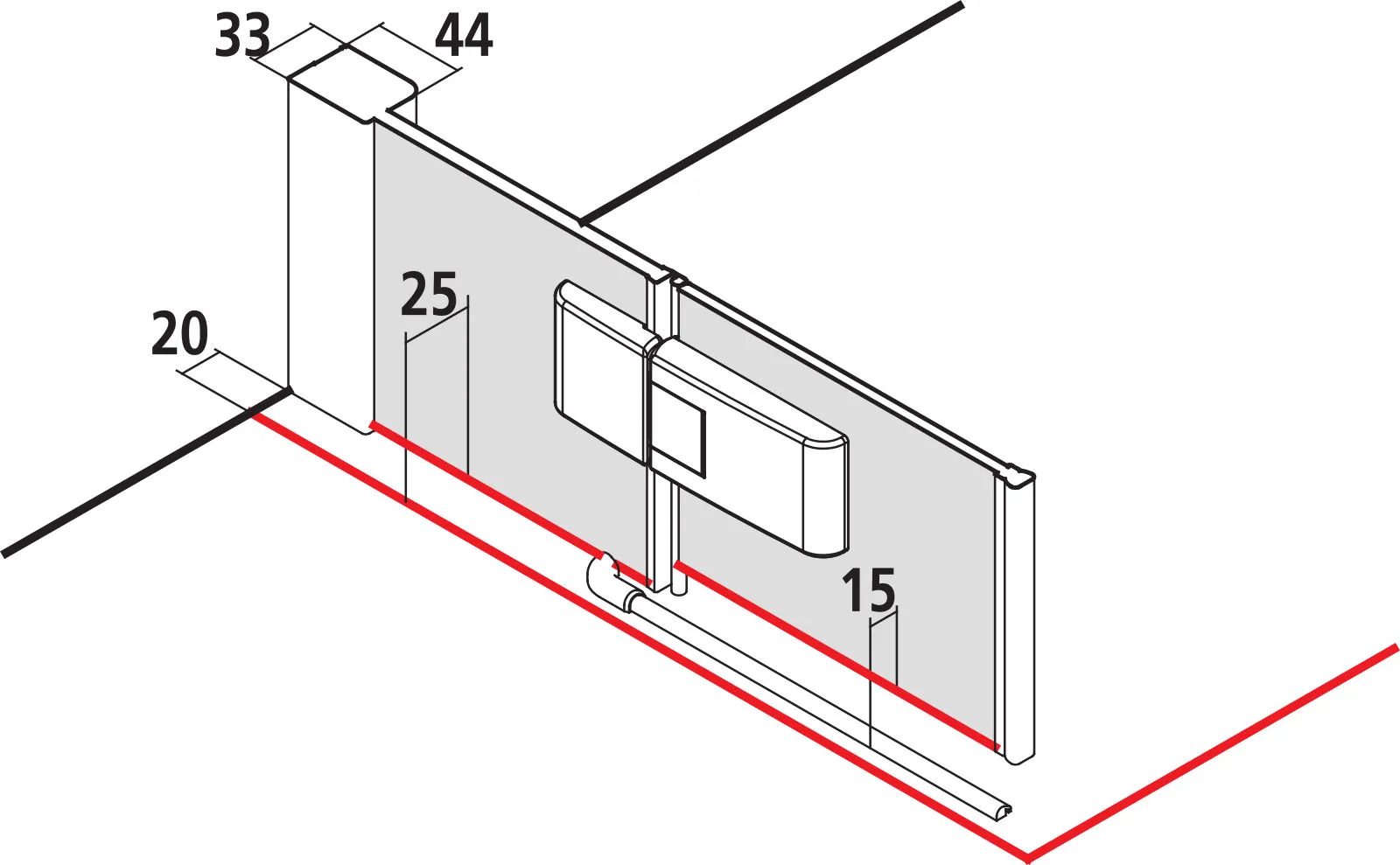 Kermi Duschdesign MENA Pendeltür 1-flügelig, H 2000 mm, SW 785-805 mm Kermi Duschdesign MENA Pendeltür 1-flügelig, H 2000 mm, SW 785-805 mm
