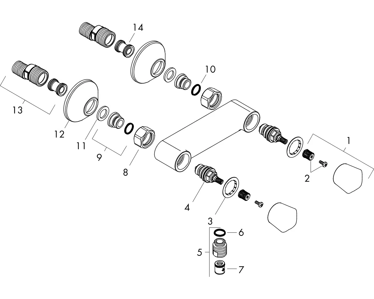 Zweigriff Brausenarmatur Aufputz Logis chrom