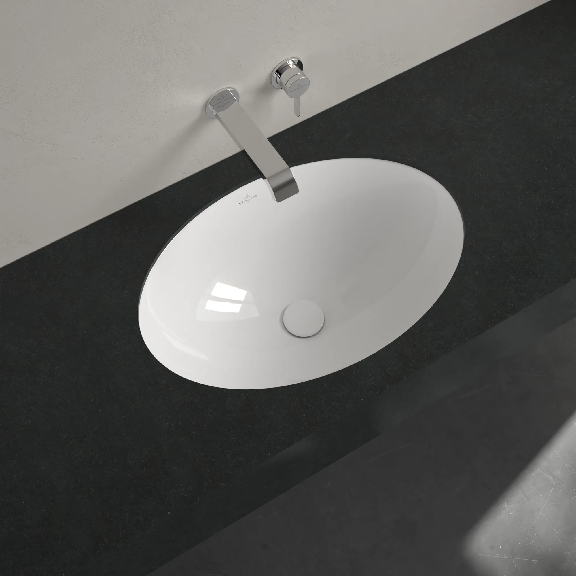 Villeroy & Boch Unterbauwaschbecken Loop & Friends 4A5500, oval, Weiß Alpin, 560x380x220 mm, mit Überlauf Villeroy & Boch Unterbauwaschbecken Loop & Friends 4A5500, oval, Weiß Alpin, 560x380x220 mm, mit Überlauf