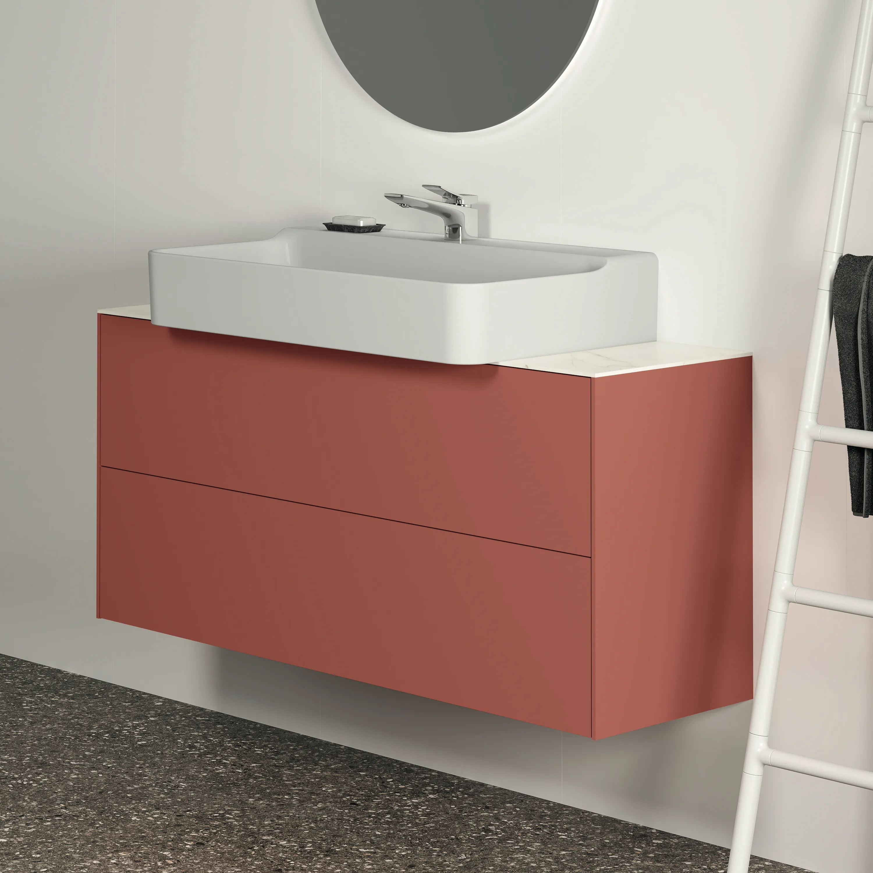 Ideal Standard Waschtischunterschrank „Conca“ 120 × 54 × 37,3 cm Sunset matt lackiert