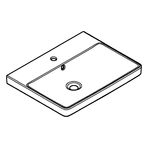 Waschbecken „Euro Keramik“, Hahnlochposition mittig Waschbecken „Euro Keramik“, Hahnlochposition mittig