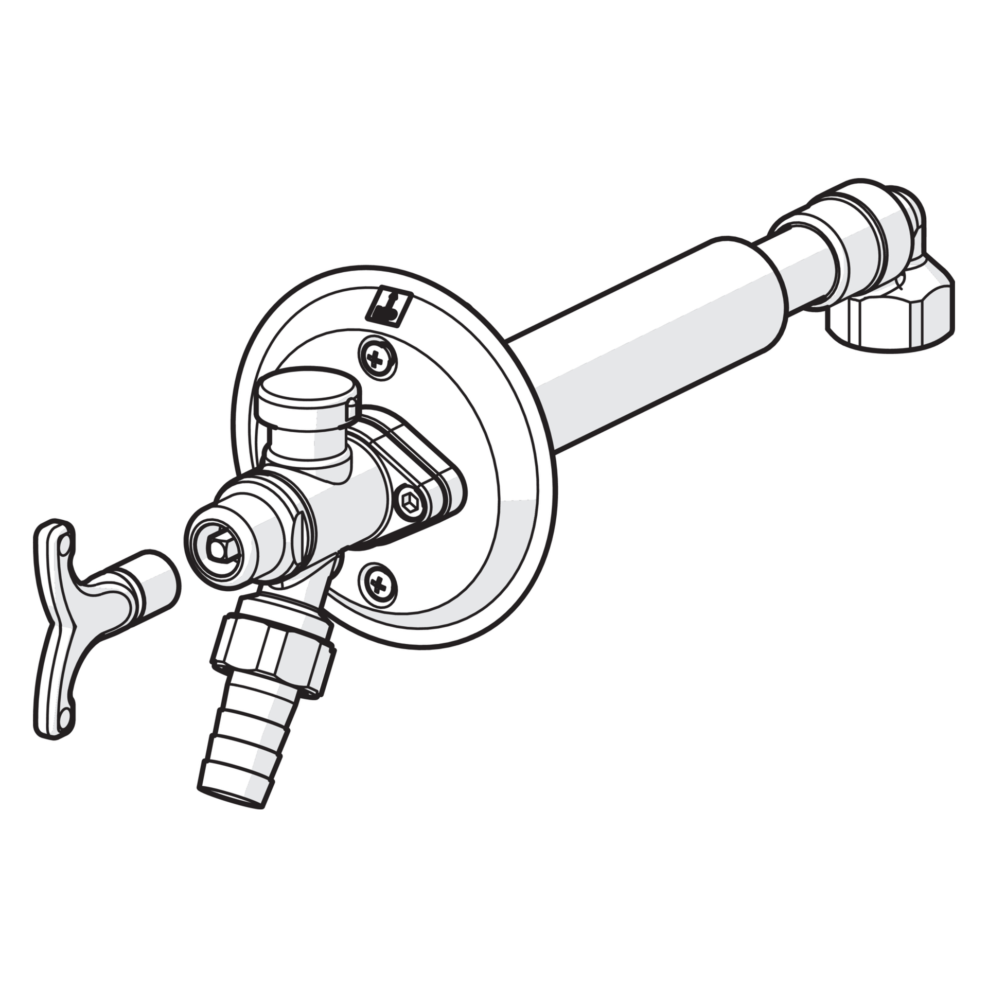 HA Gartenventil HANSA 6950 mit Sicherungseinrichtung DN15 Chrom