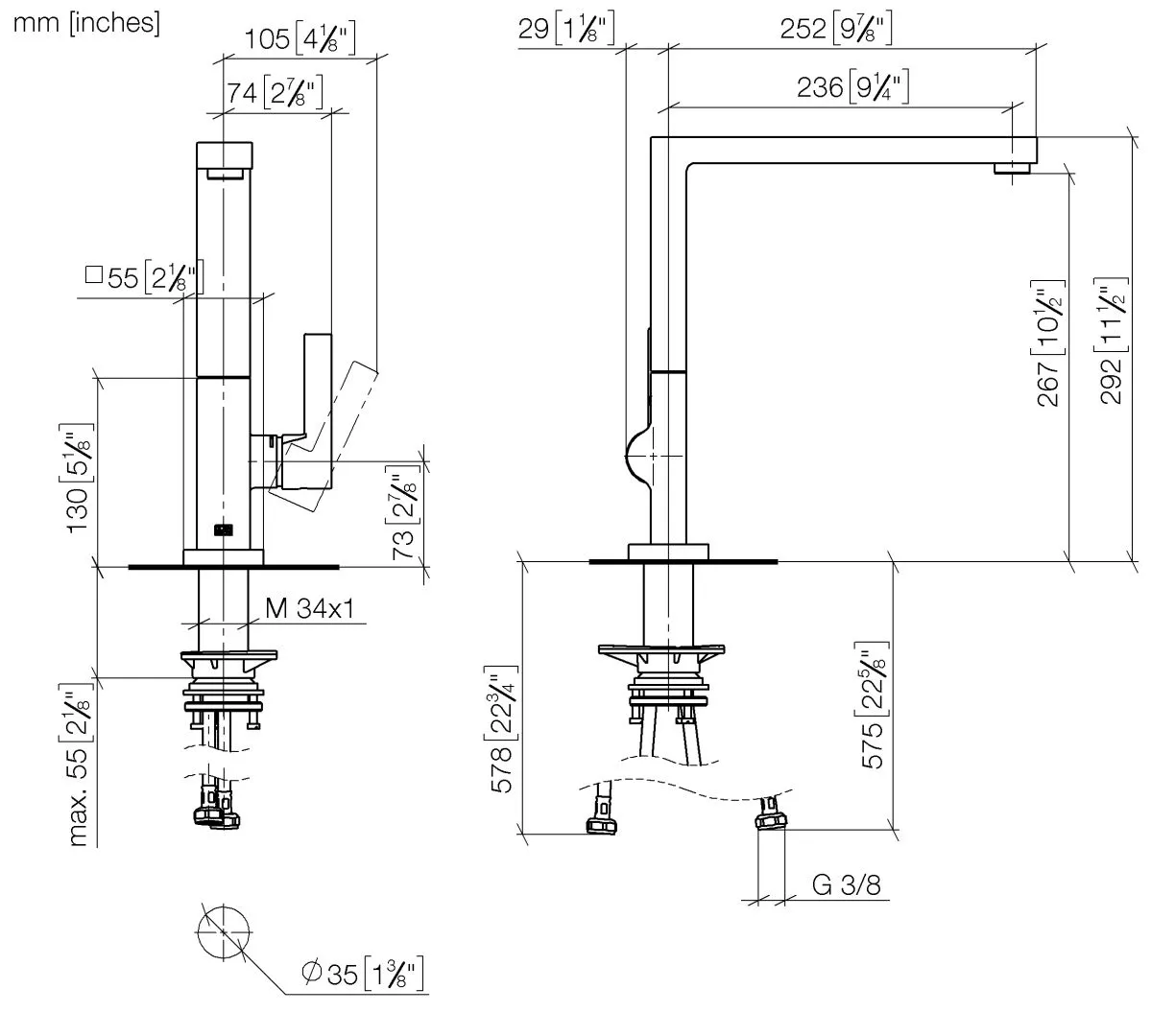 Dornbracht LOT Einhebelmischer Bronze gebürstet Dornbracht LOT Einhebelmischer Bronze gebürstet