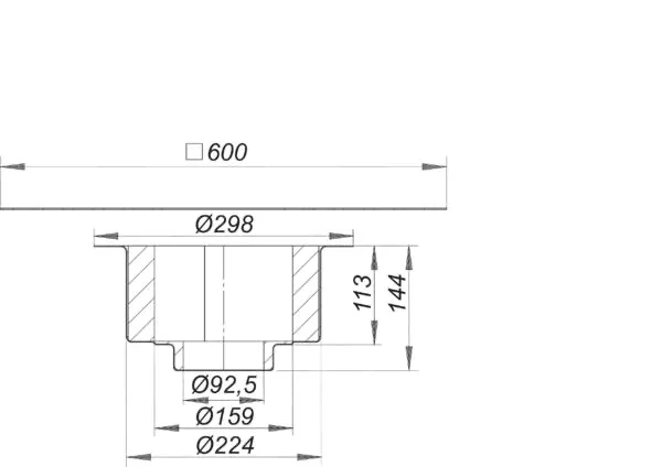 Brandschutzelement 8 Stahltrapez, DN 70