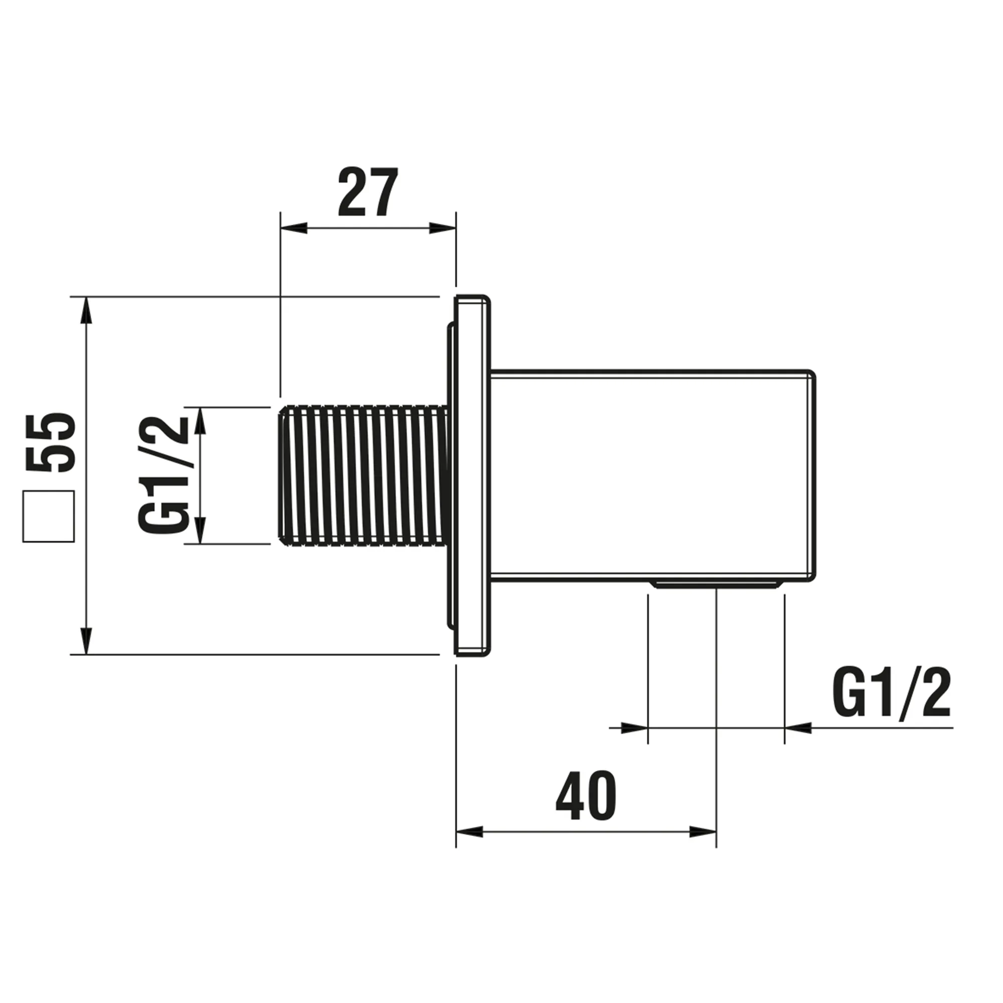 Laufen QUADRIGA Anschlussbogen HF901159 Handbrause Edelstahl 40mm Quadrat Laufen QUADRIGA Anschlussbogen HF901159 Handbrause Edelstahl 40mm Quadrat