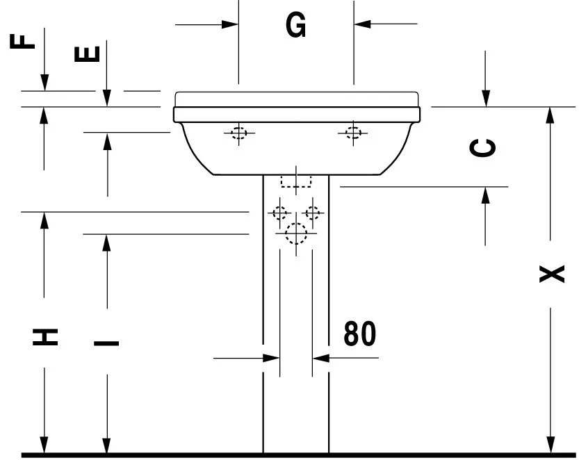 Wandwaschtisch „Starck 3“, mit Überlauf, Hahnlochposition mittig Wandwaschtisch „Starck 3“, mit Überlauf, Hahnlochposition mittig