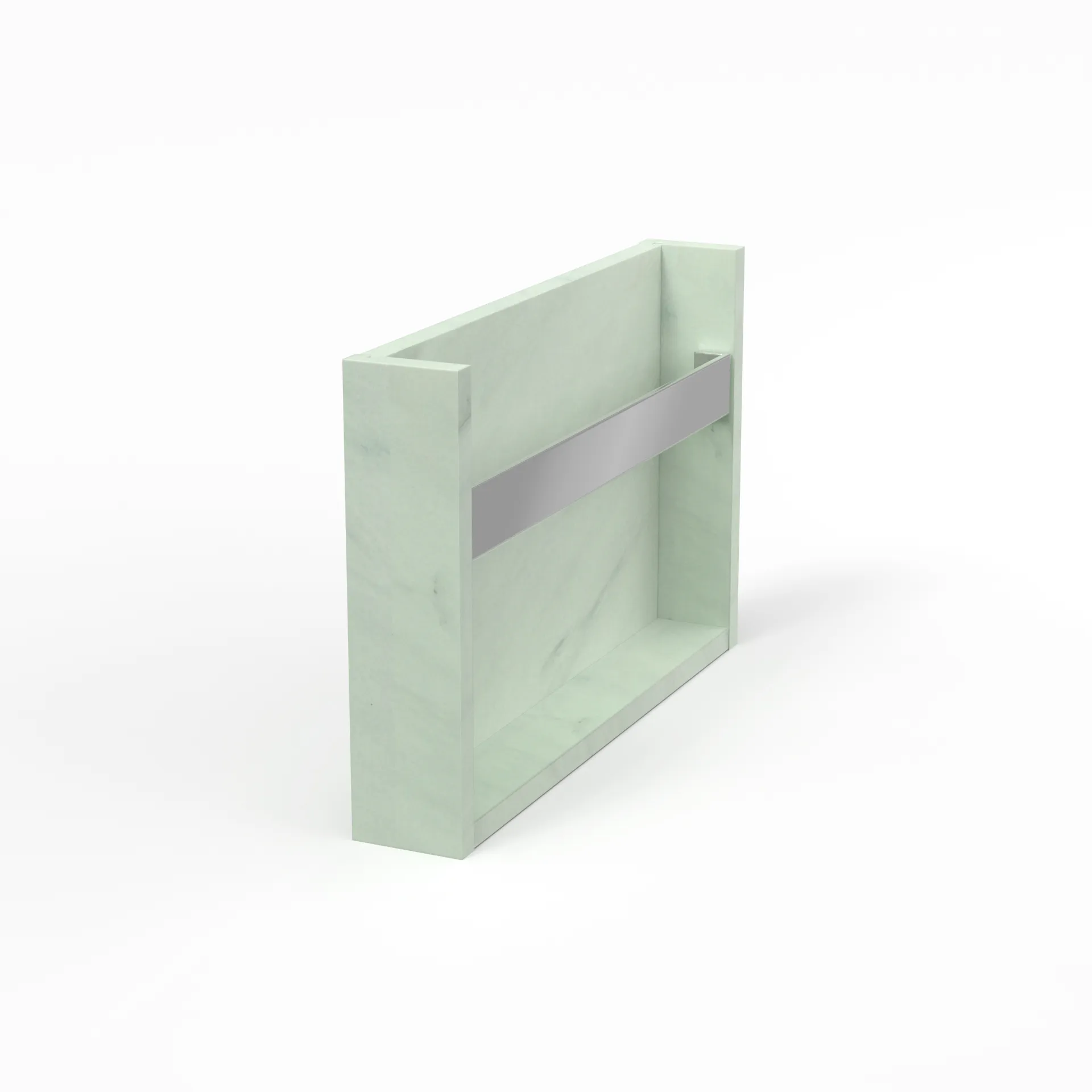 Konsolen vertikal - passend unterKonsole horizontalmit HandtuchhalterSchichtstoff Farbe: Bianco-Marmor|Größe: 8,5 × 52 × 34 cm