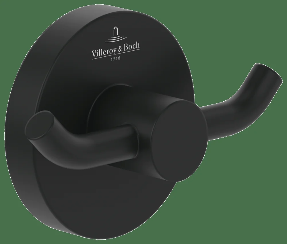 Villeroy & Boch Elements - Tender Doppel-Handtuchhaken, 76x32x54mm, K5 Matt Black Villeroy & Boch Elements - Tender Doppel-Handtuchhaken, 76x32x54mm, K5 Matt Black